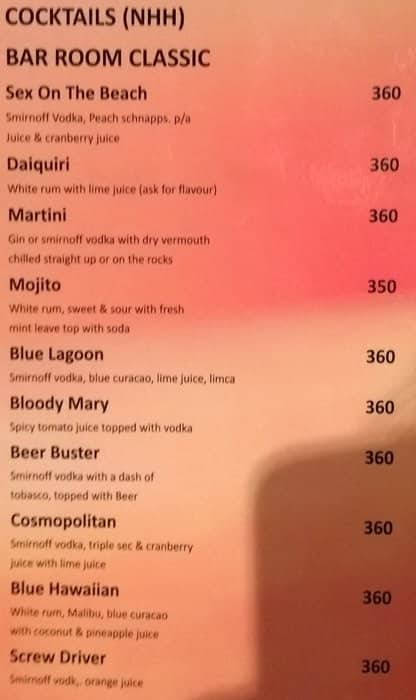Rhythm Restro-Bar menu
