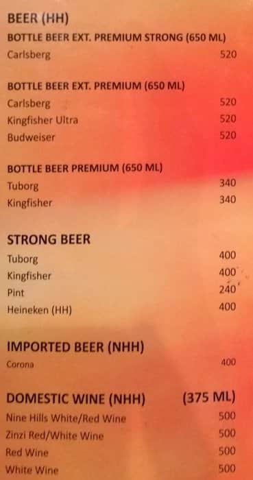 Rhythm Restro-Bar menu
