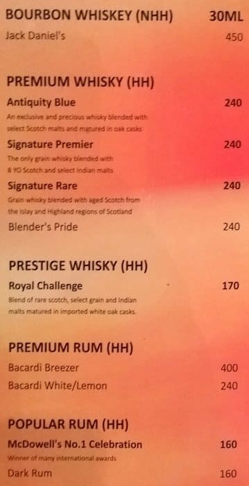 Rhythm Restro-Bar menu
