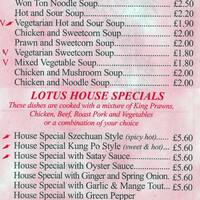 Lotus House Menu Menu For Lotus House Ruislip London