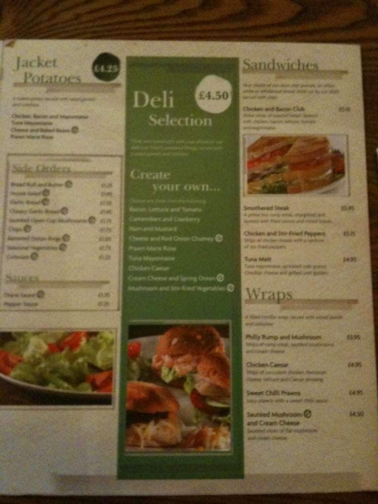 Stag's Leap menu
