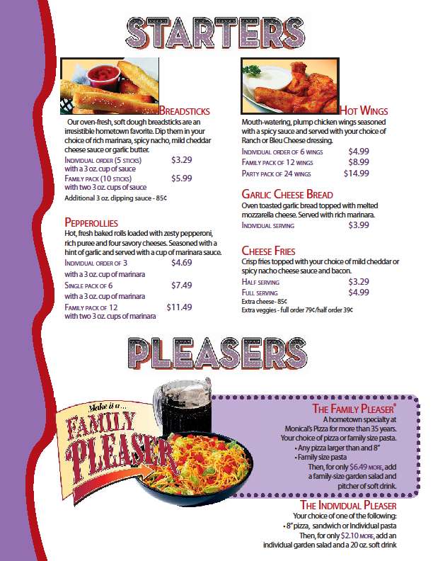 Monical's Pizza Menu, Menu untuk Monical's Pizza, Greenwood ...