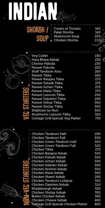 Cottage Grill Menu Menu For Cottage Grill Dadar West Mumbai