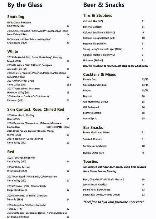 The Valley Wine Bar Menu, Menu for The Valley Wine Bar, Fortitude