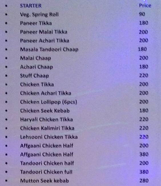 Unlimited 24 Menu Menu For Unlimited 24 Sector 135 Noida