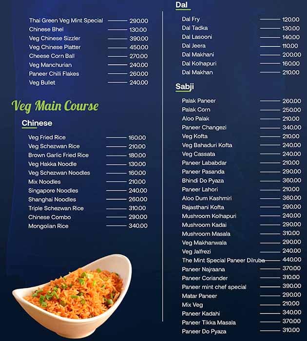 Menu at The Real Mint Cafe & Restro, Raipur