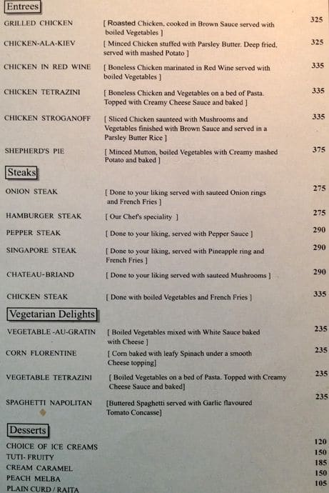 Gaylords menu