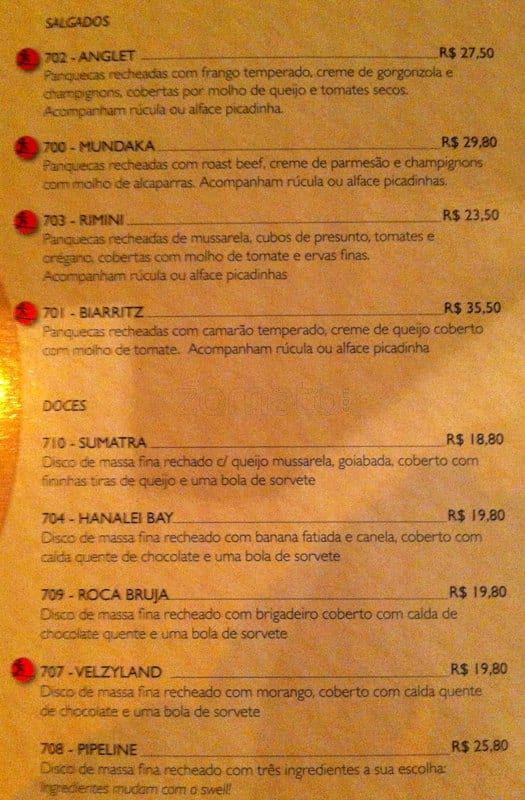 Mormaii Surf Bar cardápio