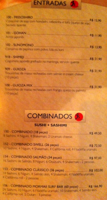 Mormaii Surf Bar cardápio