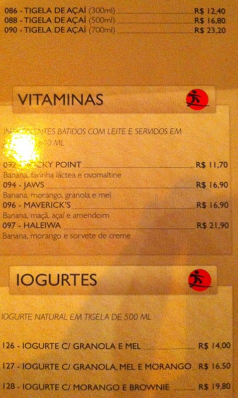 Mormaii Surf Bar cardápio