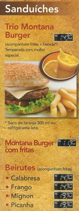 Montana Grill Express - Botafogo Praia Shopping cardápio