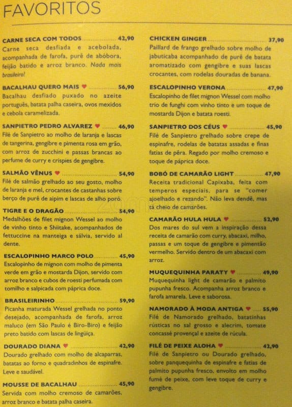 In House Bistrô cardápio