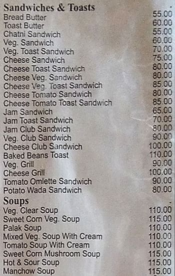 Supriya Restaurant menu