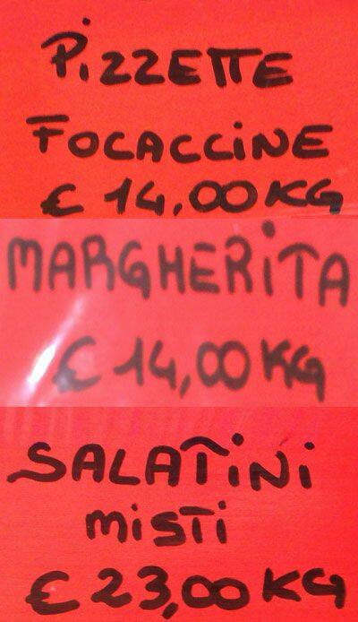 Menu di Pane & Vita 