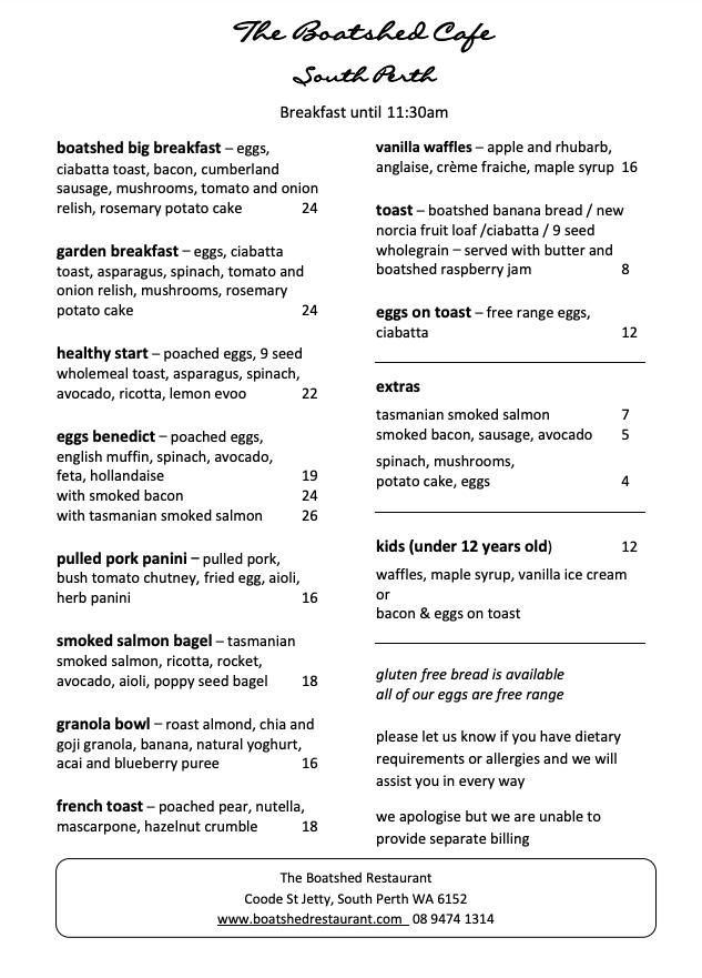 Menu At The Boatshed Restaurant South Perth menu-at-the-boatshed-restaurant-south-perth