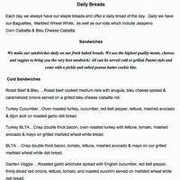 Bleu Door Bakery Menu Menu For Bleu Door Bakery Vancouver Vancouver