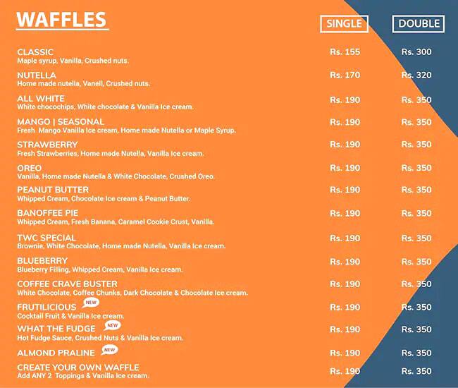 Menu of Waffles Junction!, Sector 49, Noida
