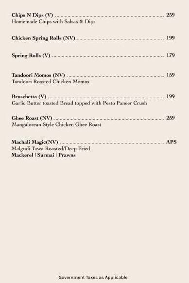The Grove Kitchen & Bar menu