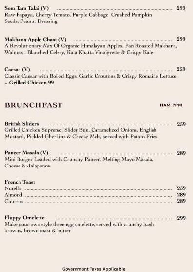 The Grove Kitchen & Bar menu
