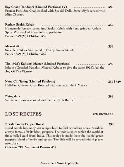 The Grove Kitchen & Bar menu