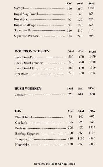 The Grove Kitchen & Bar menu