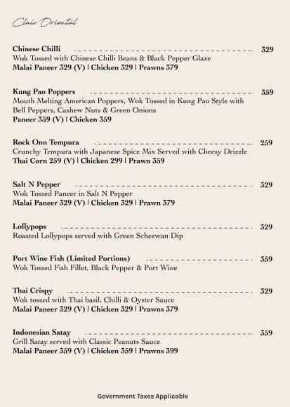 The Grove Kitchen & Bar menu
