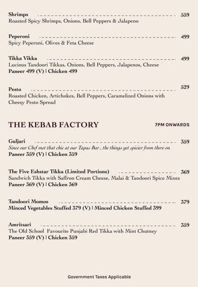 The Grove Kitchen & Bar menu