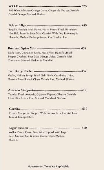 The Grove Kitchen & Bar menu