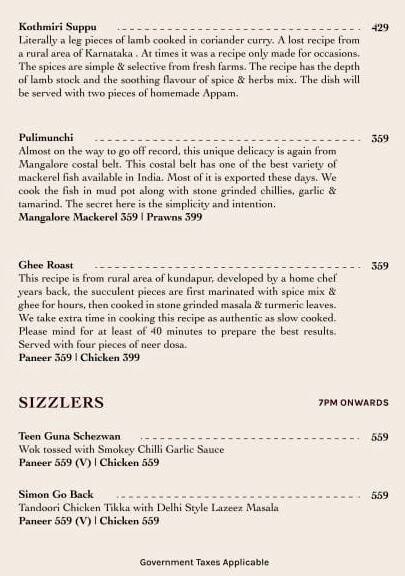 The Grove Kitchen & Bar menu