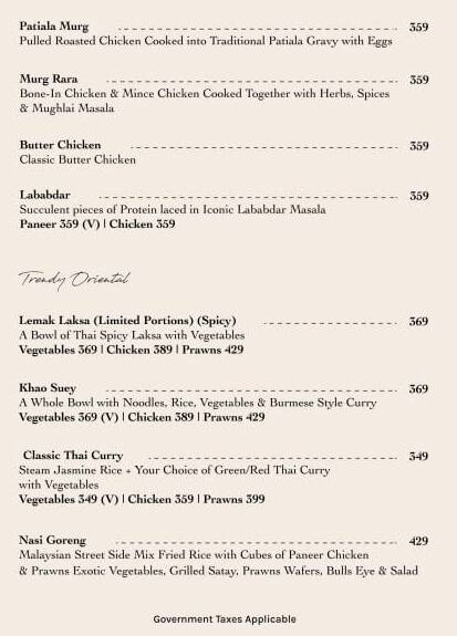 The Grove Kitchen & Bar menu