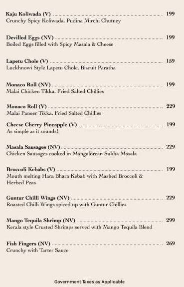 The Grove Kitchen & Bar menu