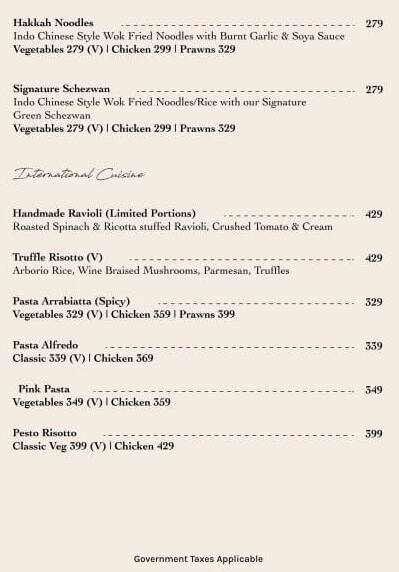 The Grove Kitchen & Bar menu