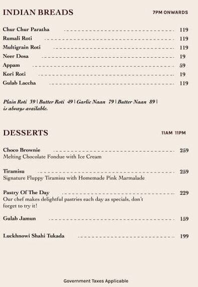 The Grove Kitchen & Bar menu