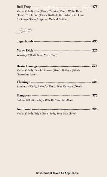The Grove Kitchen & Bar menu