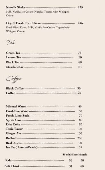 The Grove Kitchen & Bar menu