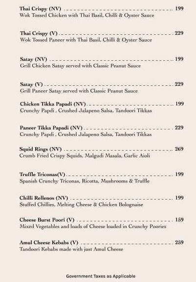 The Grove Kitchen & Bar menu