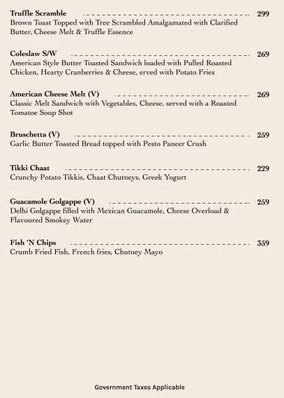 The Grove Kitchen & Bar menu