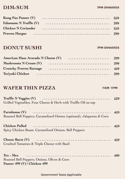 The Grove Kitchen & Bar menu