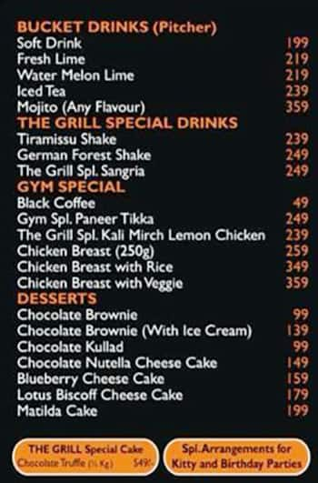 Menu of The Grill, Kishan Ganj, New Delhi