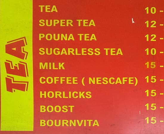 Adarsh Cafe menu