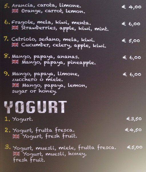 Menu di Farinami 