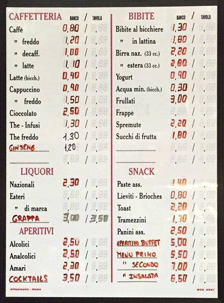 Menu di Bar One 