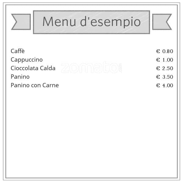 Menu di Bar Bonsai Giannangeli caffè 