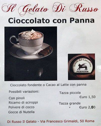 Menu di Il Gelato Di Russo 