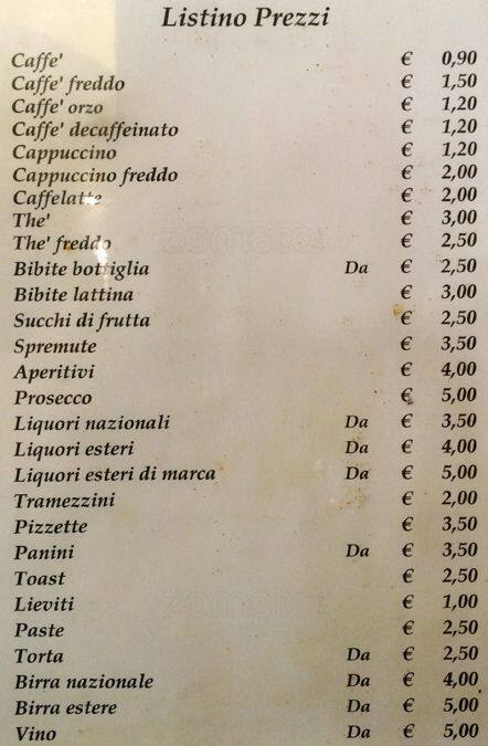 Menu di Caffé ai Banchi Vecchi 