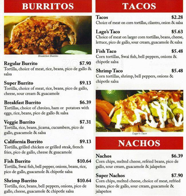 Lago Grill Menu, Menu for Lago Grill, Downtown Oakland, Oakland