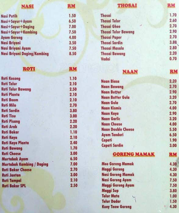 Restoran Al - Kader Menu, Menu for Restoran Al - Kader, Batu Caves ...