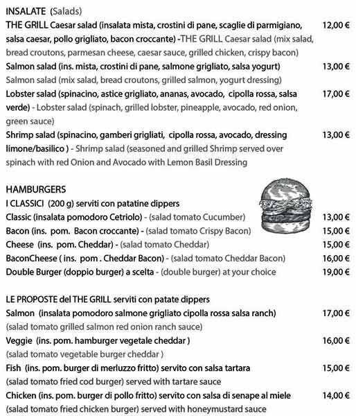 Menu di The Grill Duecentodue 