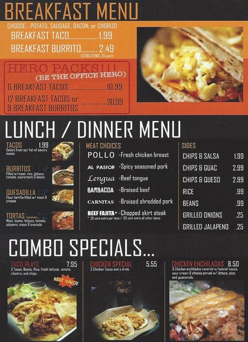 Tacoria Tacos Menu, Menu for Tacoria Tacos, Farmers Branch, Farmers ...