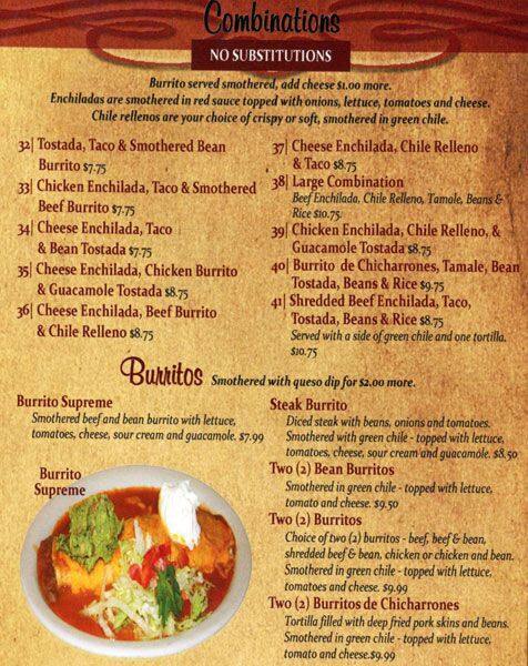 Menu at La Botana Mexican Restaurant, Thornton, Washington St